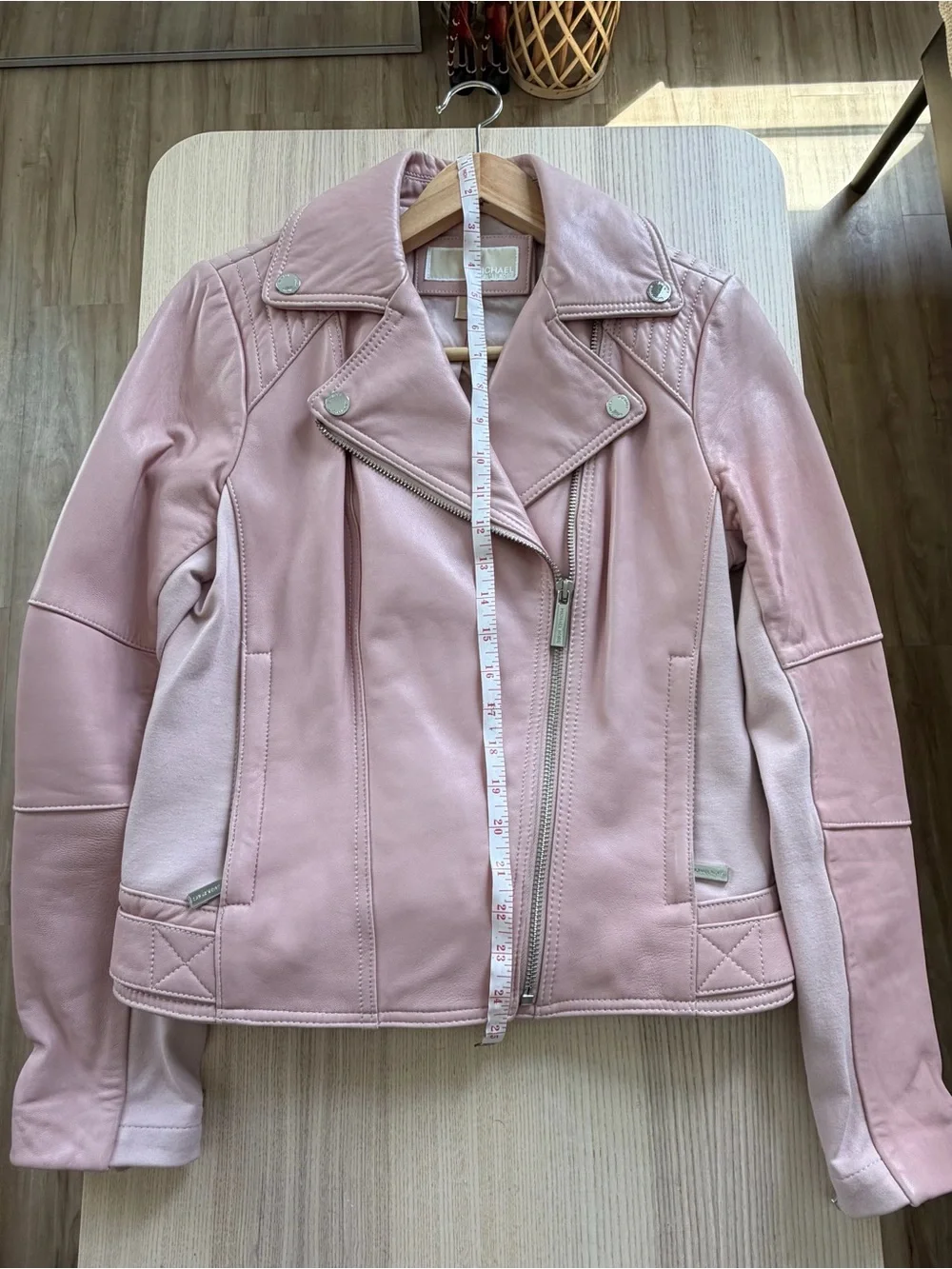 Michael Kors Blush Pink Leather Jacket